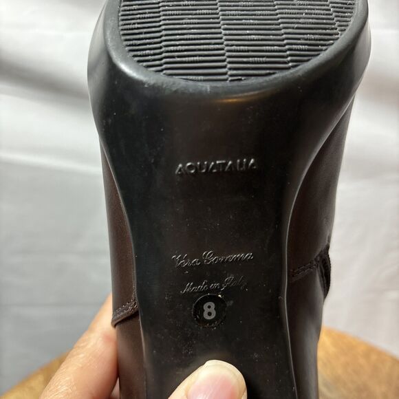 Aquatalia Womens Brown SZ 8 Vera Gomma Italian Lleather Ankle Booties Cushioned - Picture 4 of 12